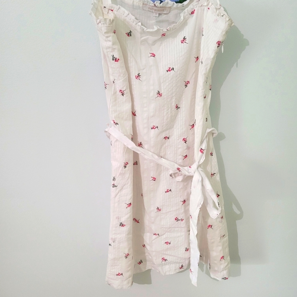 White Floral Tea Dress Breath of Youth - Picture 2 of 6